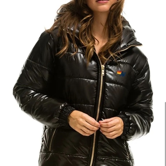 Aviator Nation Jackets & Blazers - Aviator nations jacket bolt luxe apres jacket in glossy black! Size M.
